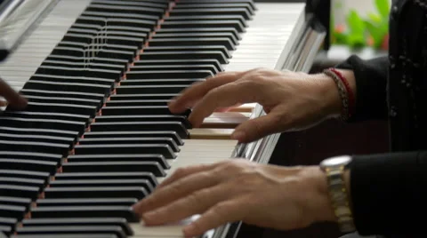 Man playing the piano in Venice Stock Footage 59883756