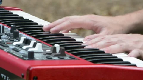 Man Playing Piano at Wedding Service Extreme Closeup Video stock 58105953