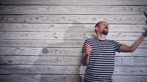 Man playing with the plane Stock Footage 95225265