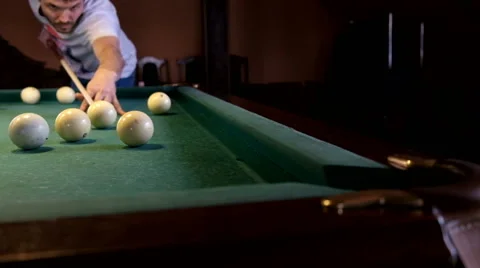 Man playing pool, billiards Stock Footage 61934915