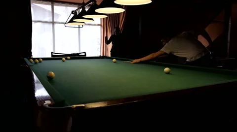 Man playing pool, billiards Stock Footage 61935945