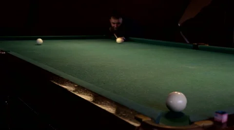 Man playing pool, billiards Stock Footage 61936002