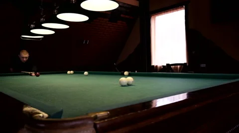 Man playing pool, billiards Stock Footage 61936419