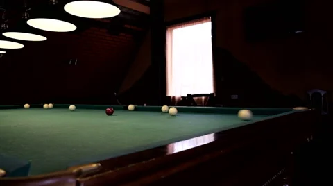 Man playing pool, billiards Stock Footage 61936448