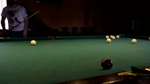 Man playing pool, billiards Stock Footage 61937116