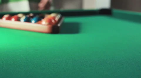 Man playing pool at the cottage Stock Footage 64242298