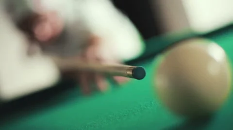 Man playing pool at the cottage Stock Footage 64242704