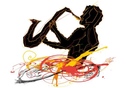 Man playing the sax Stock Illustration