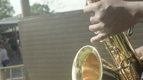 Man Playing Saxophone Close Up Stock Footage 106556562