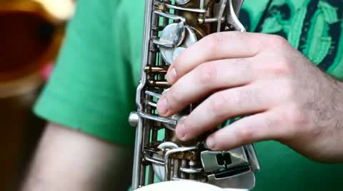 A man playing on saxophone Stock Footage 11022811