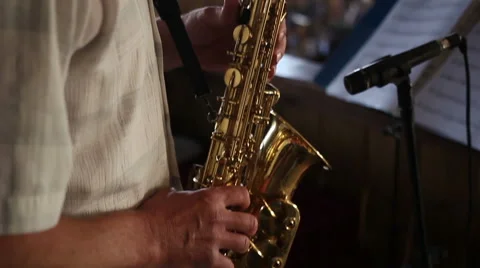 Man Playing On The Saxophone Stock Footage 59663331