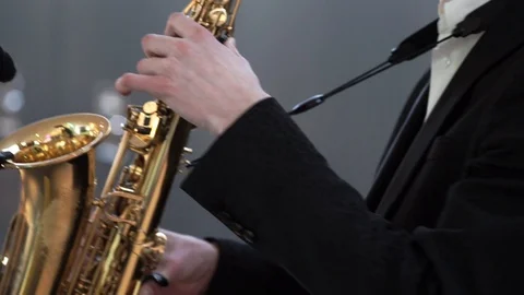 Man playing saxophone Stock Footage 90245293