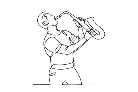 A man is playing a saxophone Stock Illustration