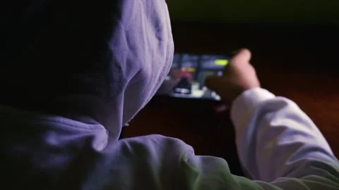 A Man Playing a Shooting Game With a Smartphone (Blurred) Stock-Footage 170154512