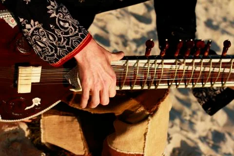 Man playing the sitar Stock Photos
