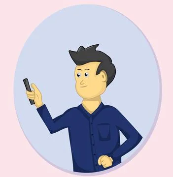 Man playing smartphone Stock Illustration