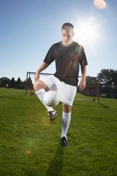 Man Playing Soccer Foto stock