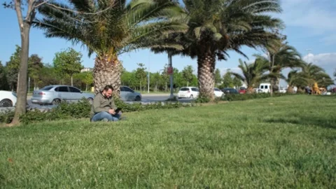 Man playing tablet Stock Footage 223201904