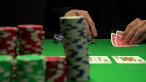 Man playing Texas Hold 'em Video stock 22947801