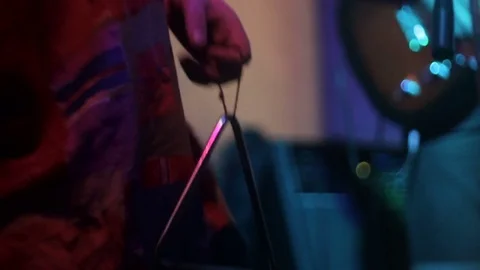 Man playing on triangle Video stock 73769957