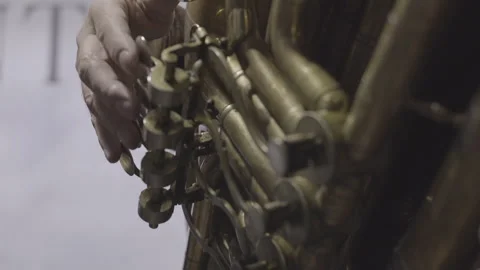 A Man Playing On Trumpet Stock Footage 264293388