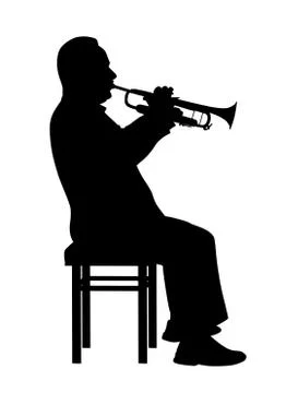 Man playing trumpet Stock Illustration