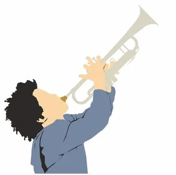 Man playing trumpet vector	 Stock Illustration