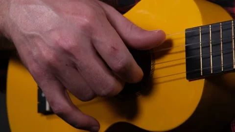 Man playing ukulele Stock Footage 228991880
