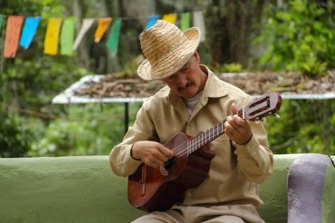 Man Playing Ukulele Stock Photos