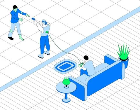 A man is playing a video game. Stock Illustration