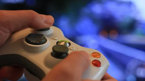 Man playing video game with a joystick Video stock 32258631