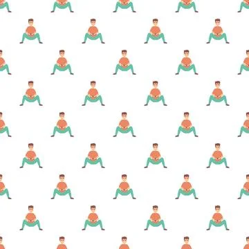 Man playing video game pattern on white background Stock Illustration