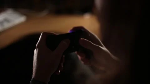 Man Playing Video Games Late at Night Video stock 64978103