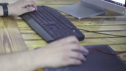 Man Playing Video Games With PC Stock Footage 233858686