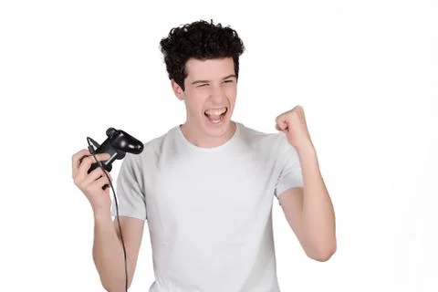 Man playing videogames. Stock-Fotos