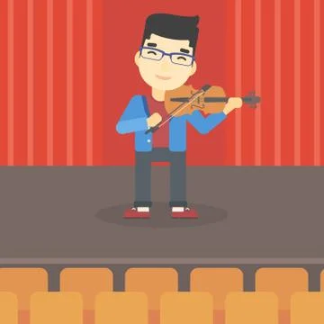 Man playing violin vector illustration Stockillustratie