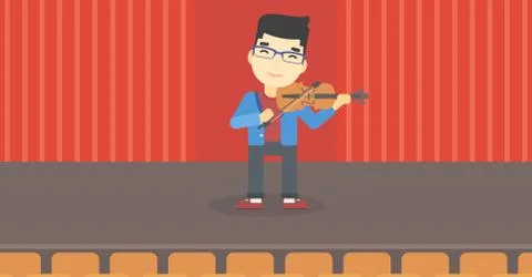 Man playing violin vector illustration Stock Illustration