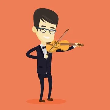 Man playing violin vector illustration Illustrazione stock