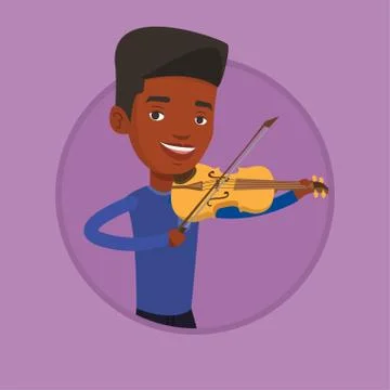 Man playing violin vector illustration 스톡 일러스트