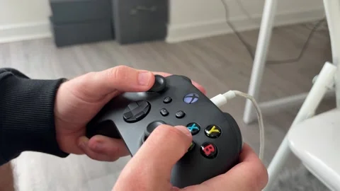 Man Playing Xbox Controller Editorial Close Up Gaming Footage gamer Stock Footage 337140223
