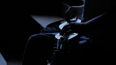 Man Plays Authentic Dulcimer in The Great Smoky Mountains National Park Stock Footage 96755968