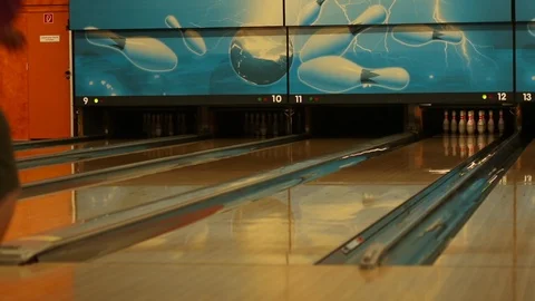 The man plays bad bowling Stock-Footage 96043727