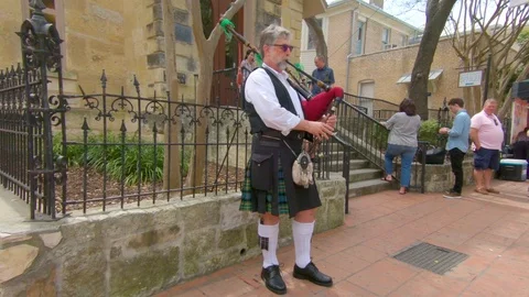 Man plays bagpipe Video stock 103536292