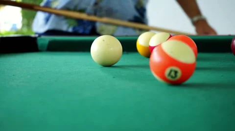 Man Plays Billiards outside Stock Footage 42773121