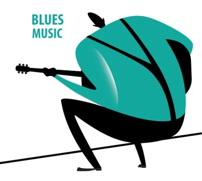 Man plays the blues Stock Illustration