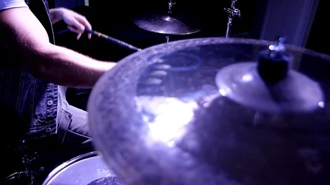 A man plays the drums Stock Footage 92995063