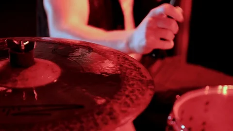 A man plays the drums Stock Footage 92995157