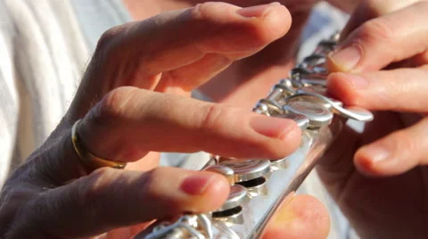 Man plays the flute 스톡 동영상 61207625