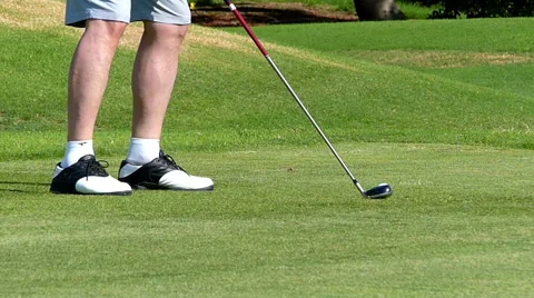 Man plays golf Stock Footage 46893789