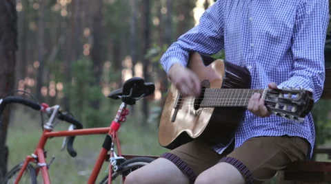 Man Plays Guitar Stock Footage 68310483